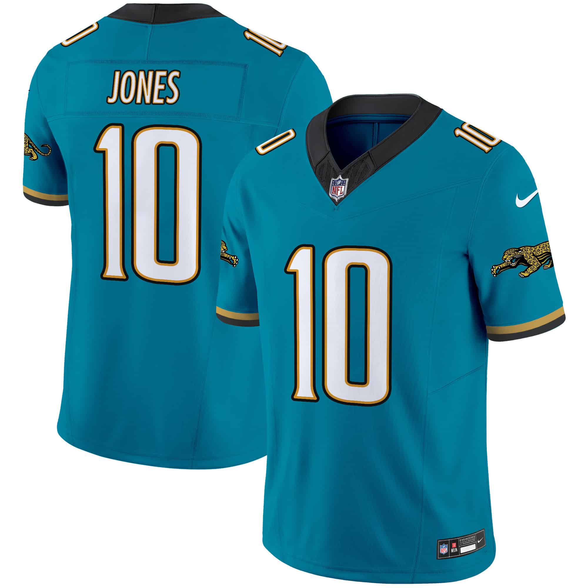 Men Jacksonville Jaguars #10 Jones Green 2024 Nike Throwback Vapor Limited NFL Jersey